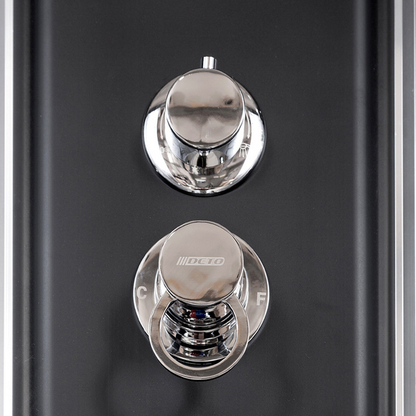 Душевая кабина Deto BM 90х90 см с электрикой и гидромассажем BM4590GM+ELBLACK (детальная фотография), хромированный профиль