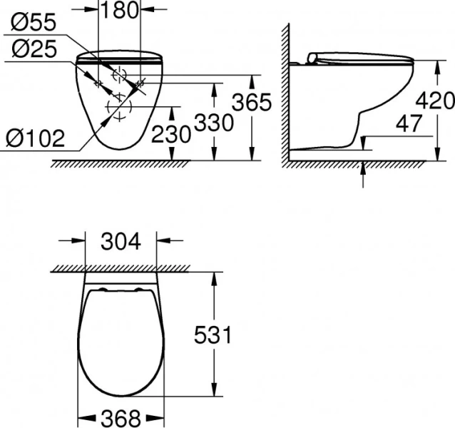 Унитаз с инсталляцией Grohe Bau Ceramic сиденье микролифт 39586000 (детальная фотография), с инсталляцией index_1