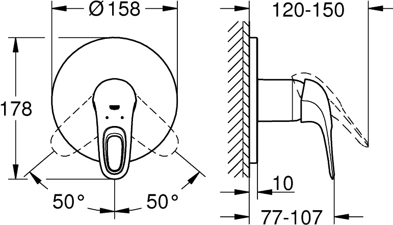 Смеситель для душа встраиваемый Grohe Eurostyle 24048003 (детальная фотография), для душа