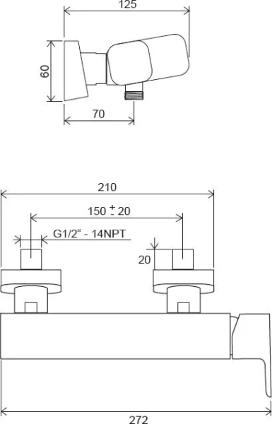 Смеситель для душа Ravak 10° Free TD F 032.00/150 X070132 (детальная фотография), для душа