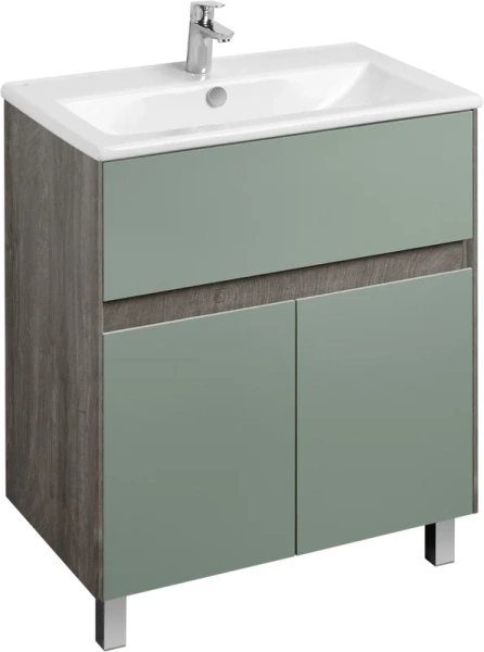 Тумба под раковину напольная Акватон Форест 75 см дуб рошелье/сумеречный голубой 1A278301FR9C0 (детальная фотография), серая, комбинированная, другие