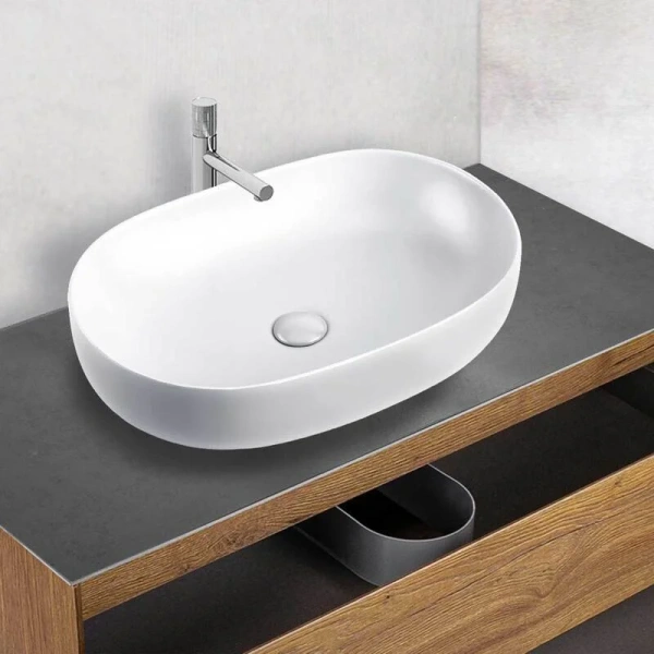 Раковина Vincea 60 см белая VBS-113 (детальная фотография), накладные (на столешницу), пристенные