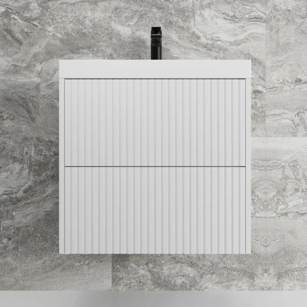 Тумба под раковину подвесная Style Line Стокгольм 60 см белый рифленый софт ЛС-00002307 (детальная фотография)