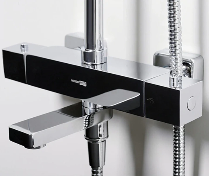 Душевая стойка WasserKRAFT с термостатическим смесителем A19901 (детальная фотография), с термостатом
