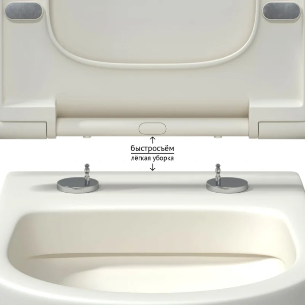 Унитаз подвесной BERGES Ego с сиденьем (детальная фотография), современные, hi-tech, круглые