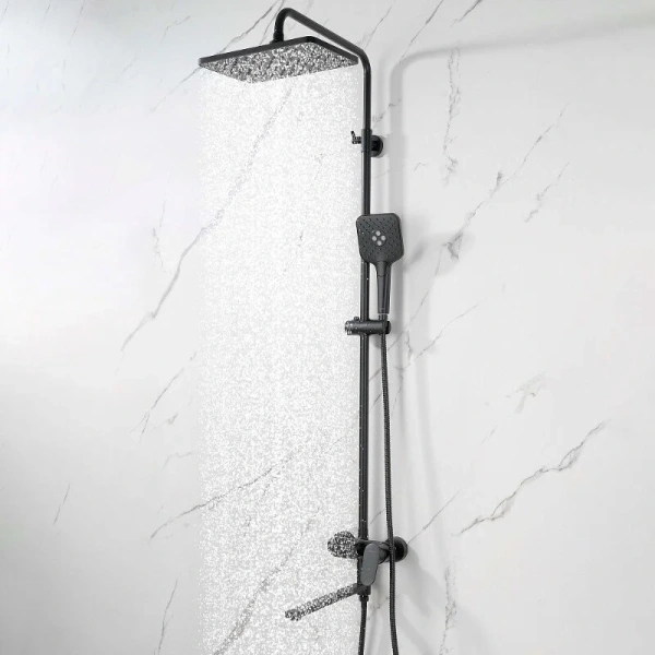 Душевая стойка Акватек Ника черный матовый AQ2840MB (детальная фотография) index_1