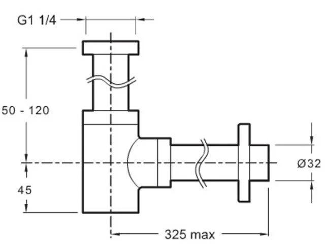 Сифон для раковины Jacob Delafon хром E78297-CP (детальная фотография), современные, hi-tech