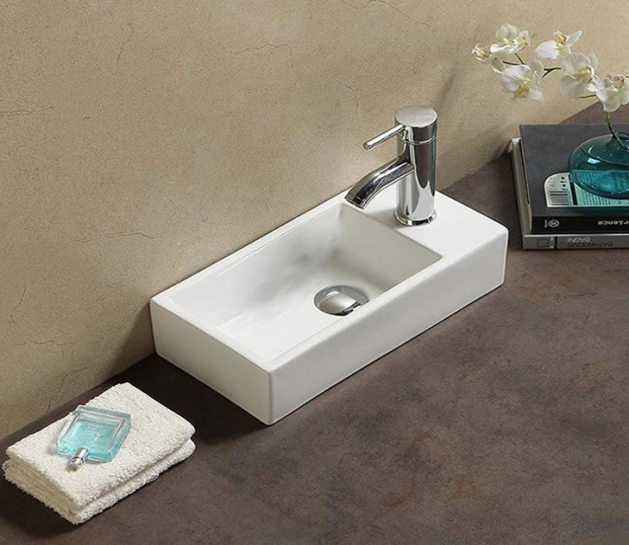 Раковина Ceramalux N 41 см левая 9048DL (детальная фотография), современные, hi-tech