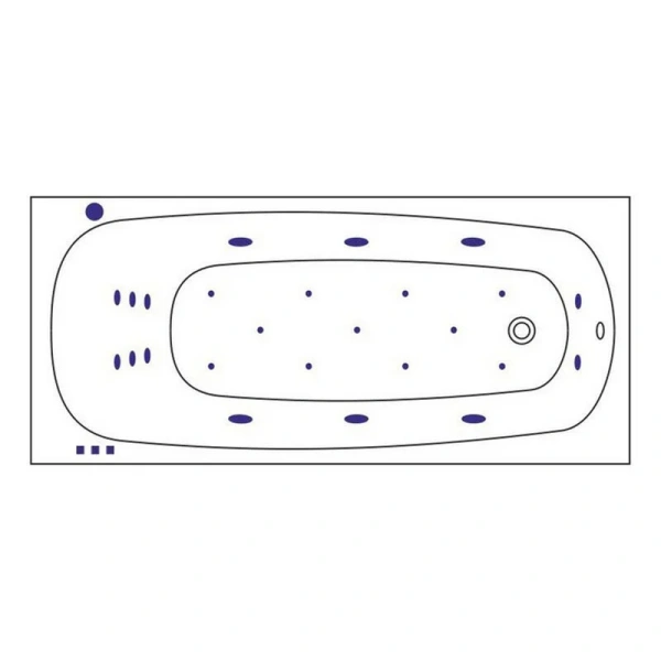 Ванна гидромассажная Whitecross Layla Slim Ultra, 180 х 80 см, белая/золото, 0122.180080.100.ULTRA.GL (детальная фотография), современныe, hi-tech