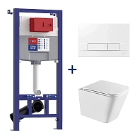 Унитаз с инсталляцией Lemark Florex клавиша хром глянец