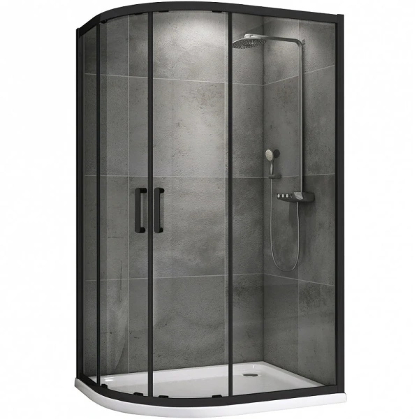 Душевой уголок Abber Schwarzer Diamant 120x80 см профиль черный AG01128B (детальная фотография)