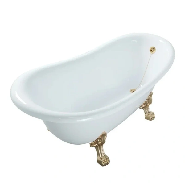 Ванна из искусственного камня Migliore Bella 170х80 см фурнитура золото 26918 (детальная фотография), овальные