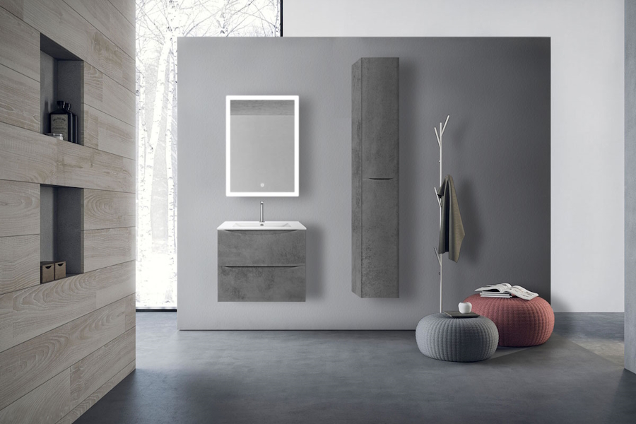 Тумба под раковину подвесная Vincea Mia 60,5 см Beton VMC-2MC600BT (детальная фотография), нет в наличии