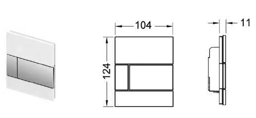 Клавиша смыва, цвет стекла зелёный, цвет кнопки нержавеющая сталь, Tece TECEsquare Urinal 9242804 (детальная фотография), в наличии