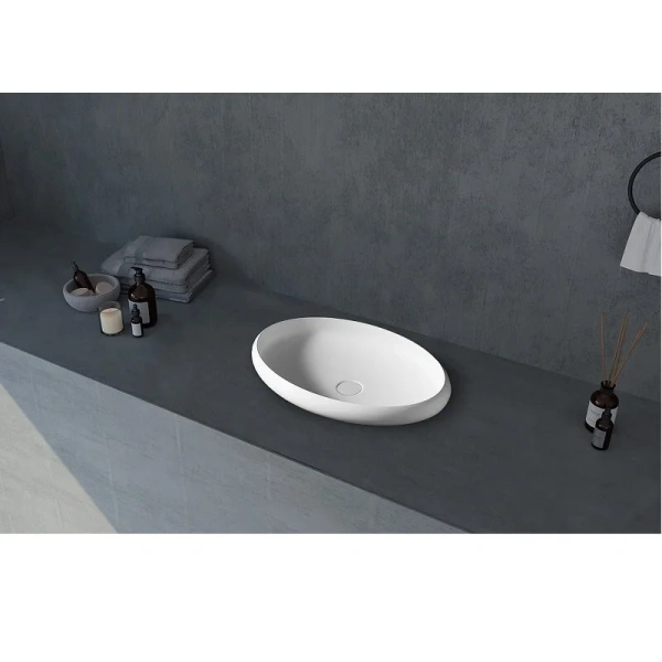 Раковина Abber Stein 60 см белая матовая AS2614 (детальная фотография), белые