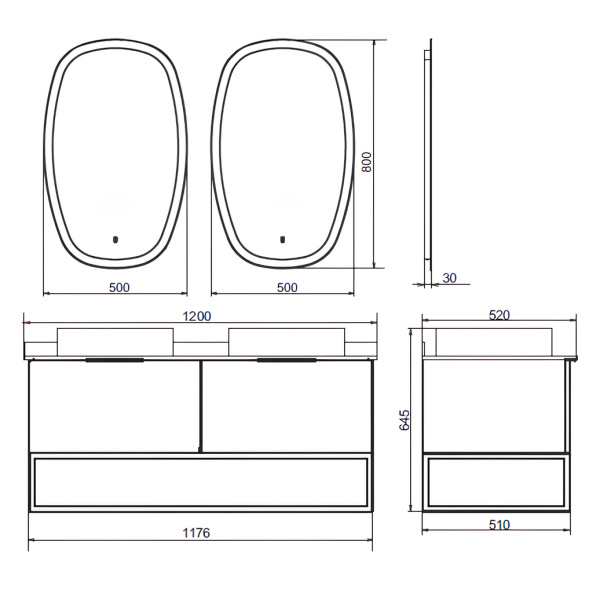 Схема (детальная фотография), под накладную раковину