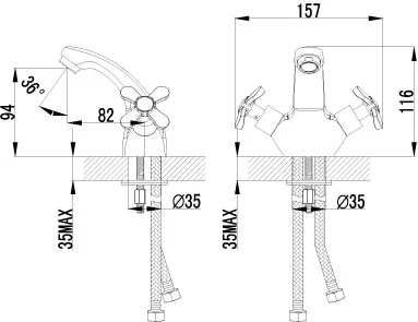 Смеситель для раковины Lemark Partner LM6546C (детальная фотография), для раковины