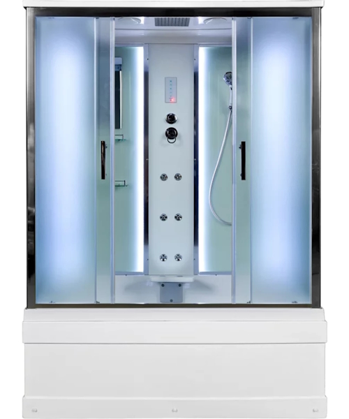 Душевая кабина Deto EM 150x85 см с крышей EM4515LED+GM (детальная фотография), прямоугольные