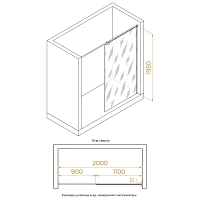 Душевая перегородка RGW Walk In 110 см профиль хром, стекло прозрачное