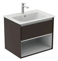 Тумба под раковину подвесная Ideal Standard Connect Air 60 см темно-коричневый матовый, белый матовый