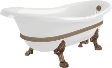 Ванна из искусственного камня Migliore Bella Decor 170х80 см фурнитура бронза