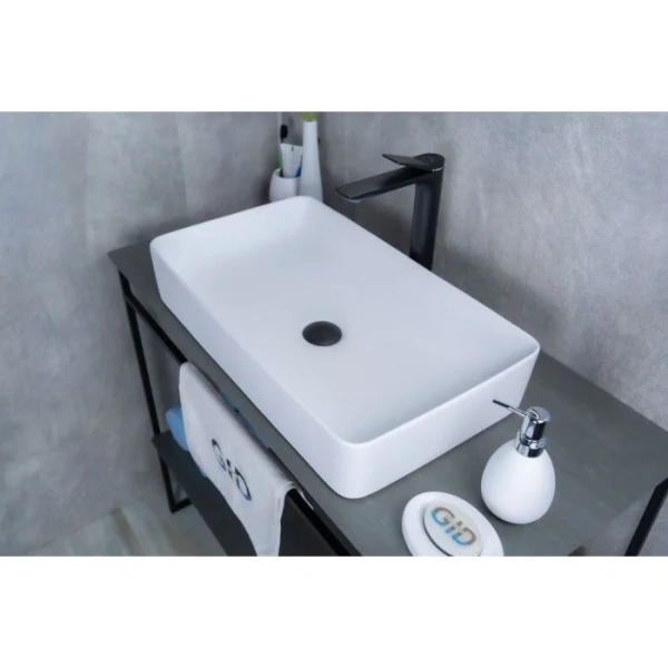 Раковина GID Geometrico Wm9396 60 см белая матовая 51189 (детальная фотография), накладные (на столешницу)