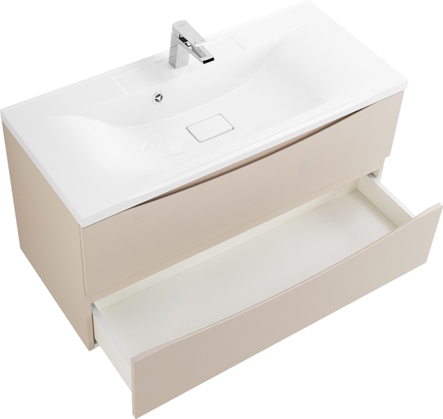 Тумба под раковину подвесная BelBagno Marino 100 см crema opaco MARINO-1000-2C-SO-CO-P (детальная фотография), подвесная, пристенная