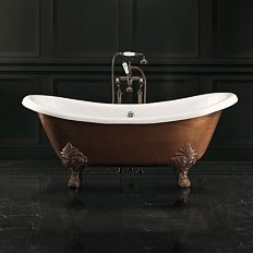Ванна чугунная без отверстий под смеситель, цвет состаренная медь, Devon&Devon Cherie Copper Effect