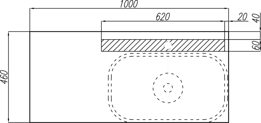 Столешница и панель Акватон Мишель 100 см керамогранит 1A253303MIX40 (детальная фотография) index_3
