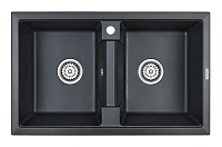Мойка для кухни Paulmark Zwilling 81 см черный металлик