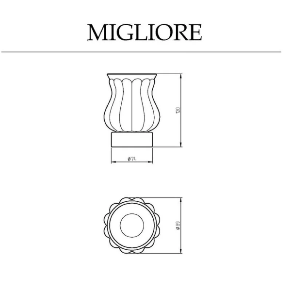 Стакан для ванной Migliore Olivia керамический (детальная фотография), классические, ретро, декорированные