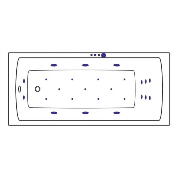 Ванна гидромассажная Excellent Aquaria Ultra 170 x 75 см, белый/хром, WAEX.AQU17.ULTRA.CR (детальная фотография), в наличии
