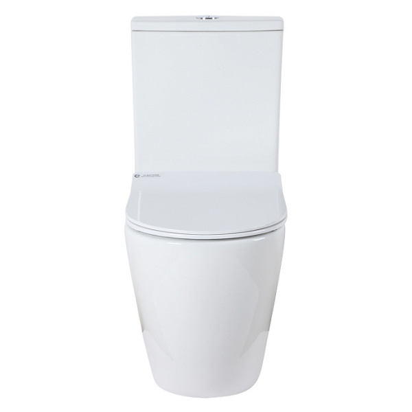 Унитаз компакт Azario Grado безободковый AZ-2141 (детальная фотография), безободковые, сиденье с микролифтом , с антивсплеском, компакт, низкие