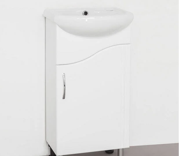 Тумба под раковину напольная Style Line Эко Волна 40 см белая ЛС-00000093 (детальная фотография), напольная, пристенная