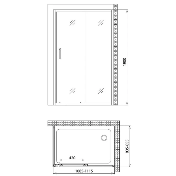 Душевой уголок Gemy Victoria 110 S30191D-A85 (детальная фотография), прямоугольные