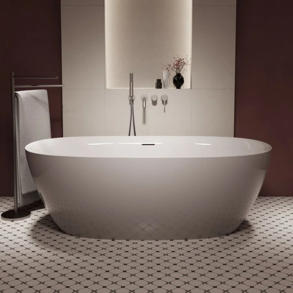 Ванна акриловая Vincea VBT-708-1600, 160 x 80 см, белая (детальная фотография), современныe, hi-tech