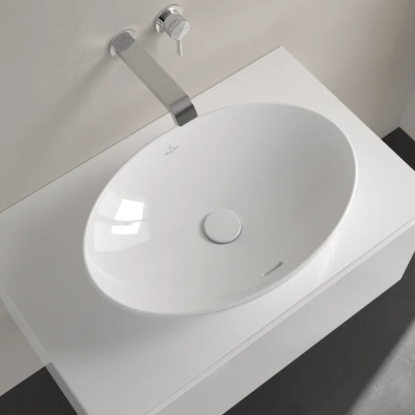 Раковина Villeroy & Boch Loop & Friends 56 см накладная 4A470001 (детальная фотография), в форме чаши, круглой формы