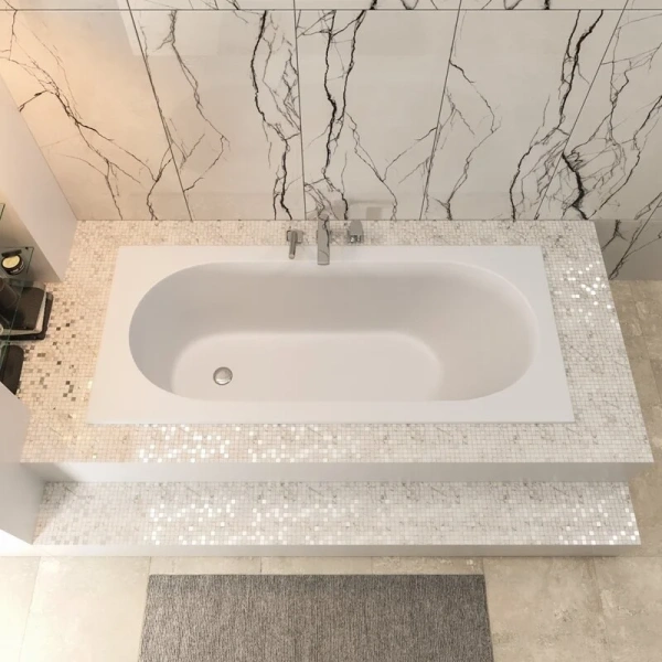 Ванна Uperwood VLotus17070W, 170 х 70 см, искусственный камень, белая матовая (детальная фотография), приставные, встраиваемые