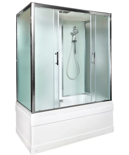 Душевая кабина Deto EM 170x90 см с сиденьем EM4517GM+EL (детальная фотография), пристенные, с гидромассажем, с ванной, c тропическим душем, с вентиляцией, с крышей, с сиденьем