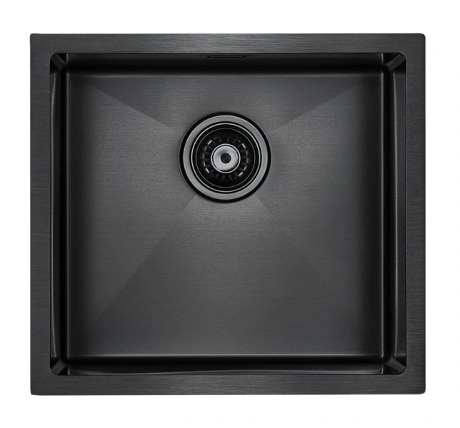 Мойка для кухни Paulmark Weser 48 см вороненая сталь PM804844-GM (детальная фотография)