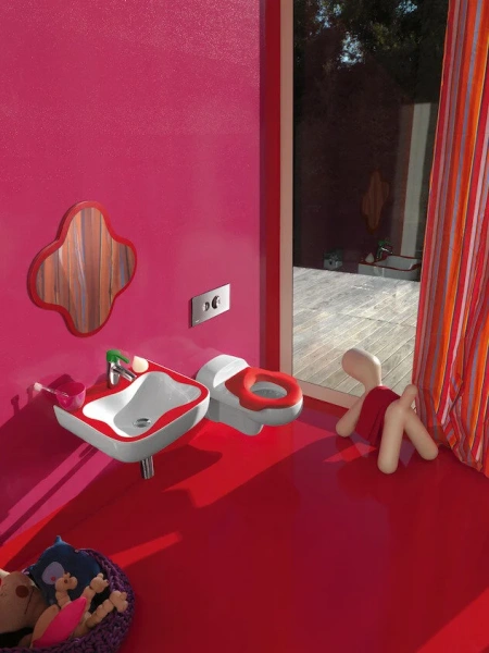 Раковина Laufen Florakids 45 см бело-красная 8.1503.1.062.104.1 (детальная фотография), белые