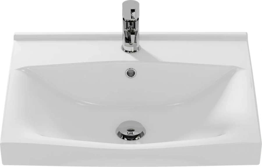 Раковина керамическая Cersanit STRIM S-UM-STR60/1-w 60.5х48.5 (детальная фотография), современные, hi-tech