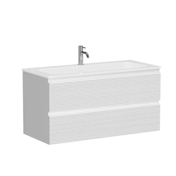 Тумба под раковину подвесная Sancos Folk 100 см bianco FL100W (детальная фотография)