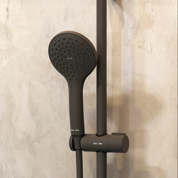 Душевой уголок Am.Pm Gem 90x90 см с душевой стойкой WK90EN (детальная фотография), черные