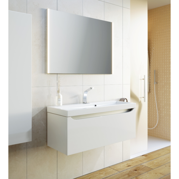 Тумба под раковину подвесная Aqwella Верона 100 см белая Ver.01.10/W (детальная фотография), в наличии