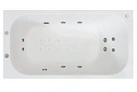 Гидромассажная ванна Радомир Прованс 1-81-2-0-0-187, 170 x 90 см, рама-подставка, фронтальный экран, слив-перелив автомат, гидромассаж Терапия хром КУ 200, белая