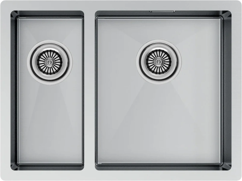 Мойка для кухни Paulmark Zusat 59 см нержавеющая сталь, правосторонняя PM225944-BSR (детальная фотография)