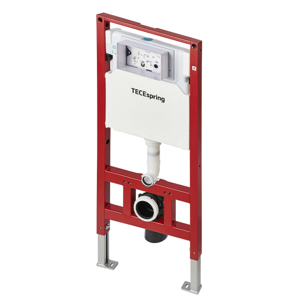 Инсталляция для унитаза Tece TECEspring R с  черной матовой кнопкой смыва S955104 (детальная фотография), для унитаза