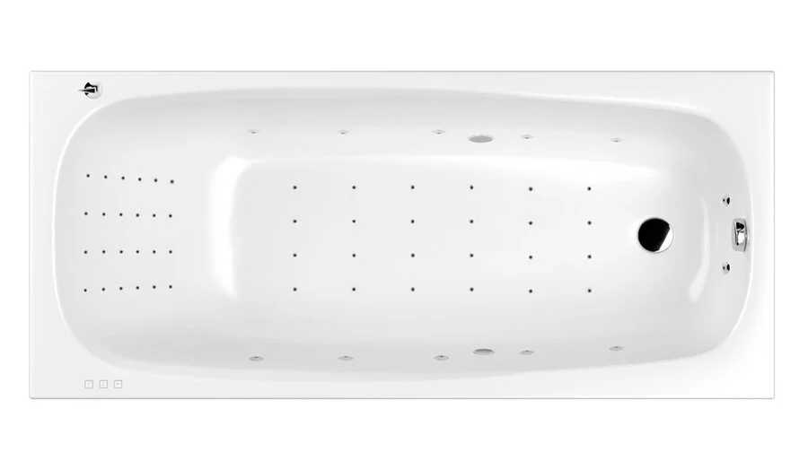 Ванна гидромассажная Whitecross Layla Nano, 180 х 80 см, увеличенная толщина акрила, усиленная армировка, белый/хром, 0102.180080.100.NANO.CR (детальная фотография)