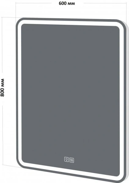 Зеркало с подсветкой Belbagno Spc 60 см с подогревом SPC-MAR-600-800-LED-TCH-WARM (детальная фотография), в наличии